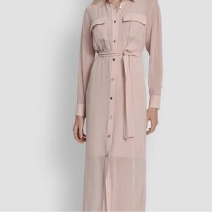 Women's Long Sleeve Collared Shirt Dress